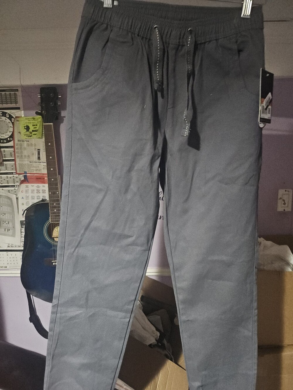 Kids Gray Drawstring Casual Pants
